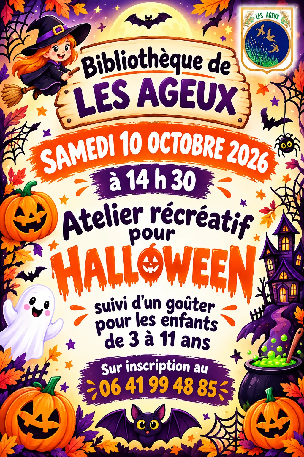 Lire la suite de l'actualité ATELIER RÉCRÉATIF HALLOWEEN – BIBLIOTHÈQUE – LE 10 OCTOBRE 2026